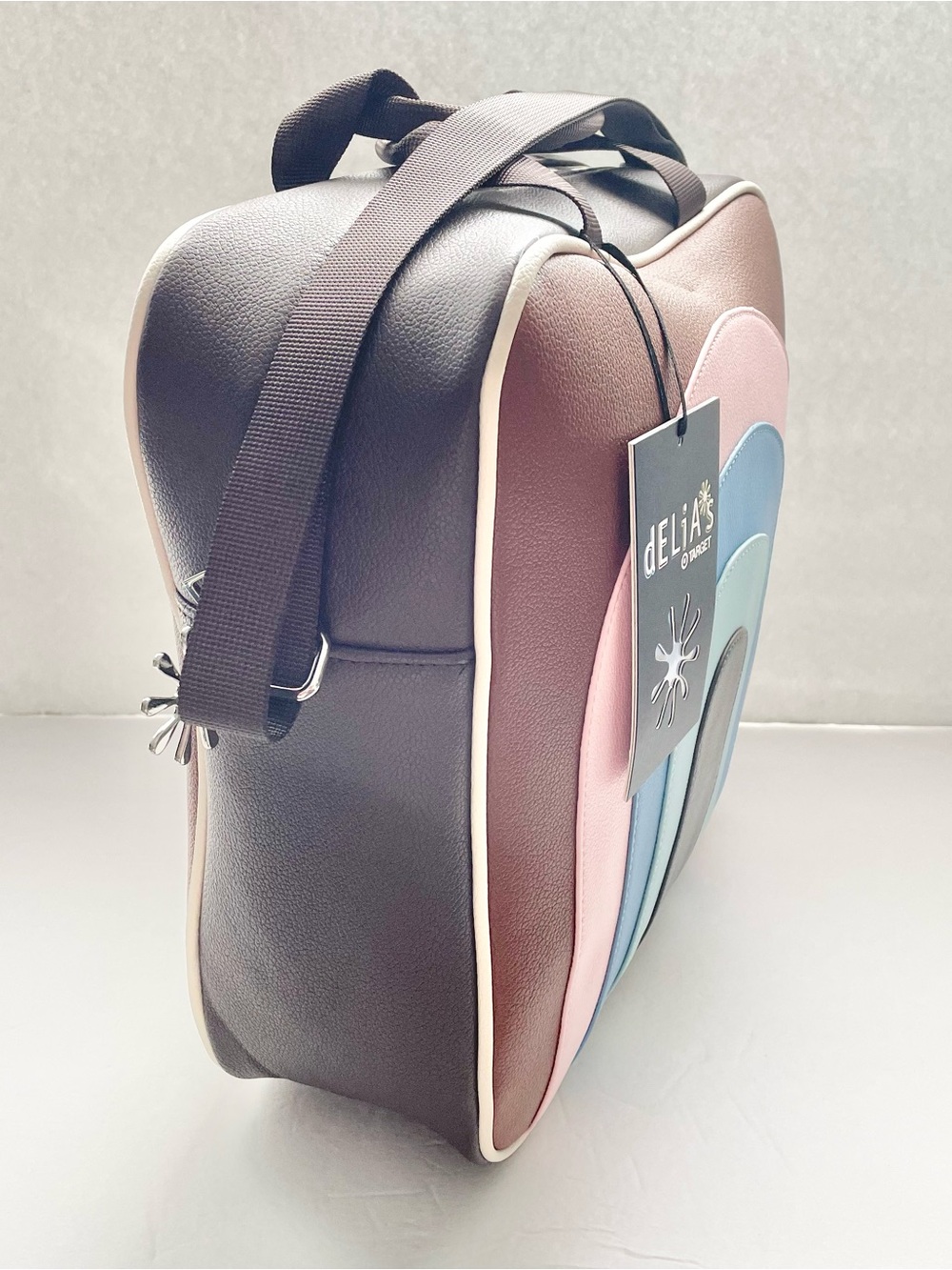 dELiA*s Brown, Pink & Blue Arch Colorblock Crossbody - Picture 5 of 9